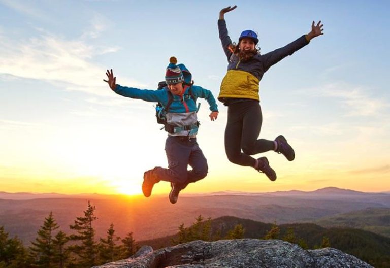 Celebrating a great day of outdoor adventures. Celebrating a great day of outdoor adventures.